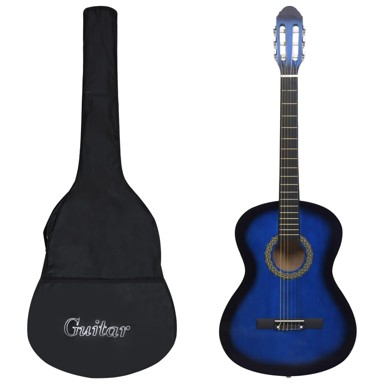 Klasična gitara za početnike s torbom 4/4 39 ", plava